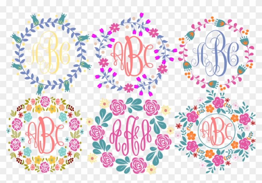 Download Floral Wreaths Monogram Frames Cut File Monogram Frame Svg Hd Png Download 1024x669 133131 Pngfind