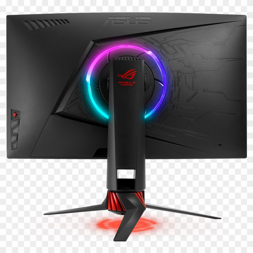 Asus Continues Its Rog Red And Black Design On Top - Rog Strix Xg27vq ...