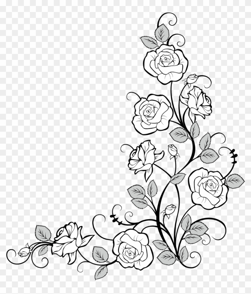 Flower Vines Drawing Border - remindringtonesrhgswv