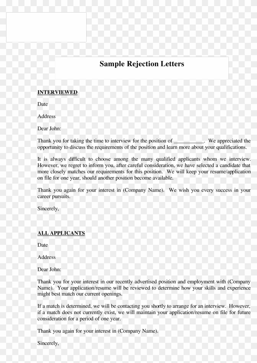 Reject Letter For Job Offer from www.pngfind.com