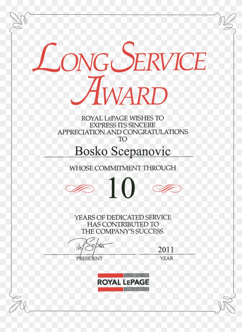 Service Awards Certificates Template Royal Lepage Hd Png Download 2358x3140 1330033 Pngfind