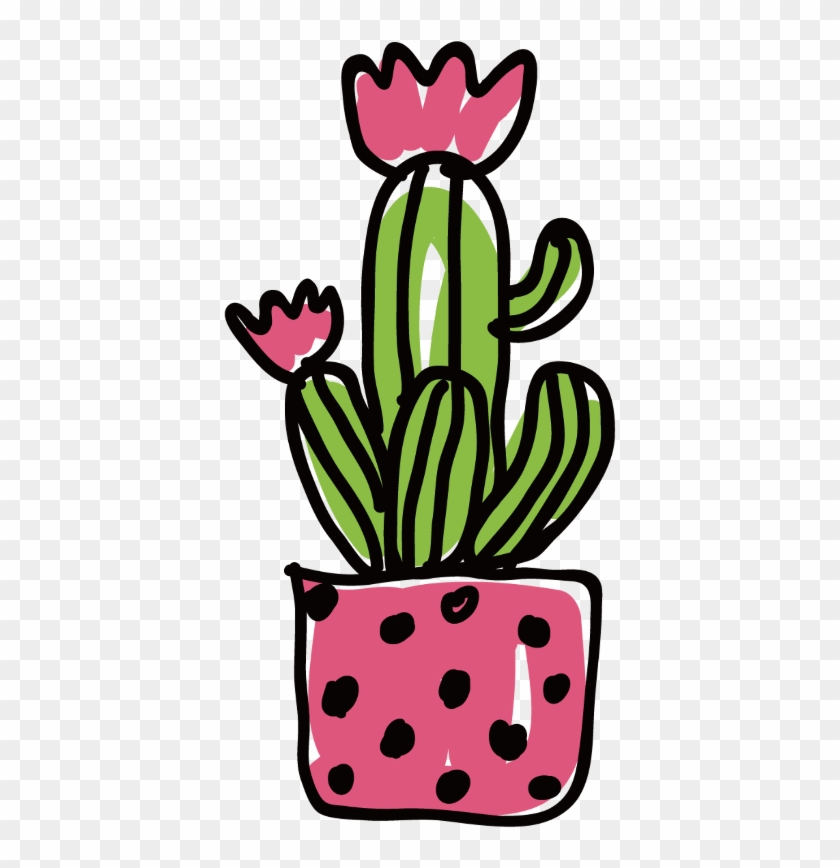 Vector Cactus Flower Illustration Cute Cactus Transparent