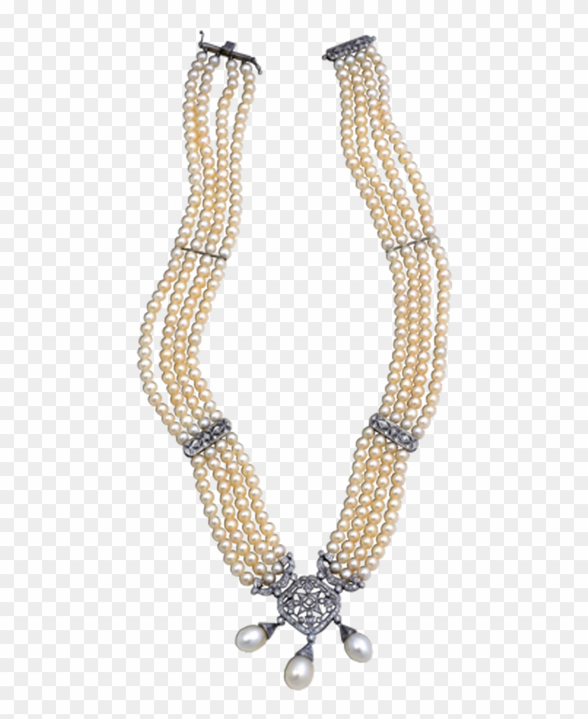 Pearl And Diamond Necklace - Necklace, HD Png Download - 624x1003 ...