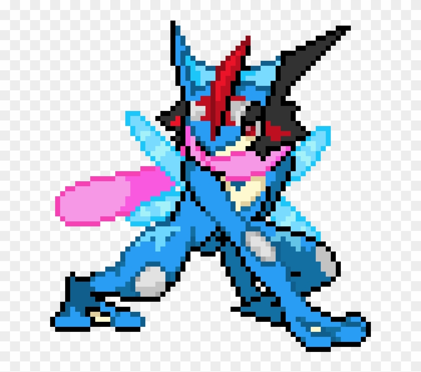 Greninja Ash - Greninja Ash Pixel Art, HD Png Download - 790x680