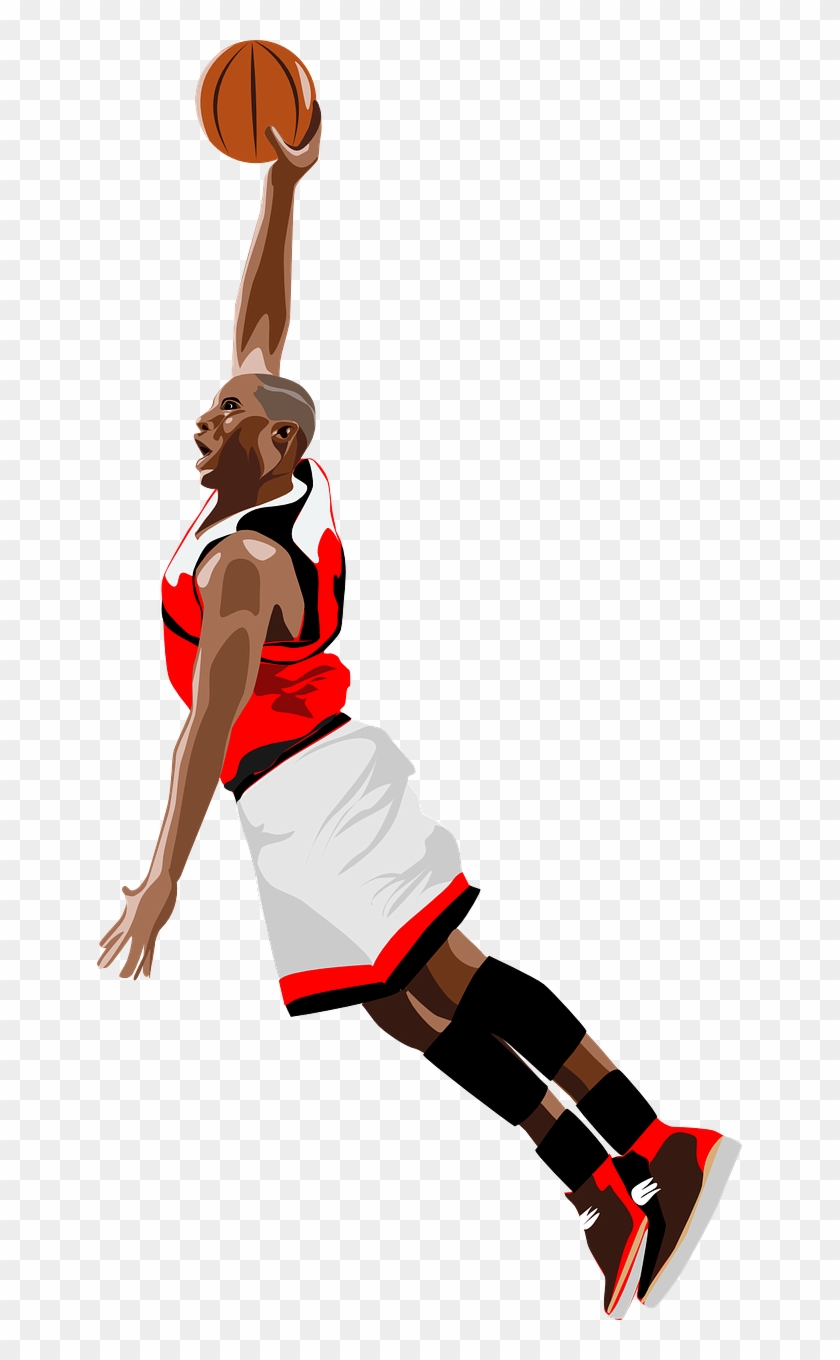 Basketball, Jump, Dunk, Slam, Player, Ball, Black - Nba Slam Dunk Png