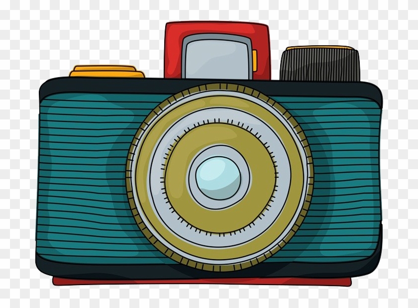 Photographic Film Cartoon Camera Drawing, HD Png Download -  701x539(#1367426) - PngFind