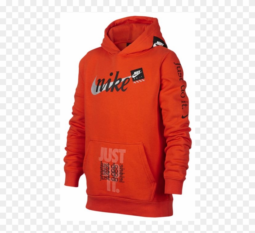 orange nike just do it hoodie