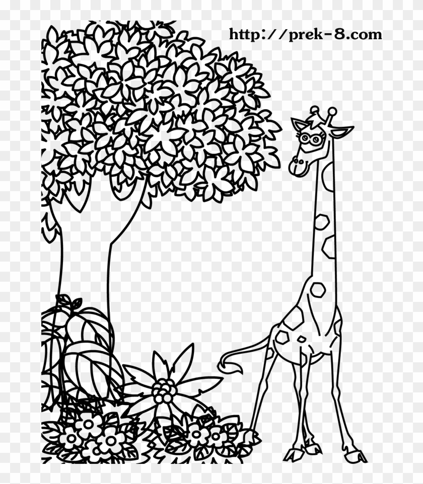 Jungle Animal Coloring Pages To Download And Print - Jungle With Wild  Animals Drawing, HD Png Download - 688x881(#1378495) - PngFind
