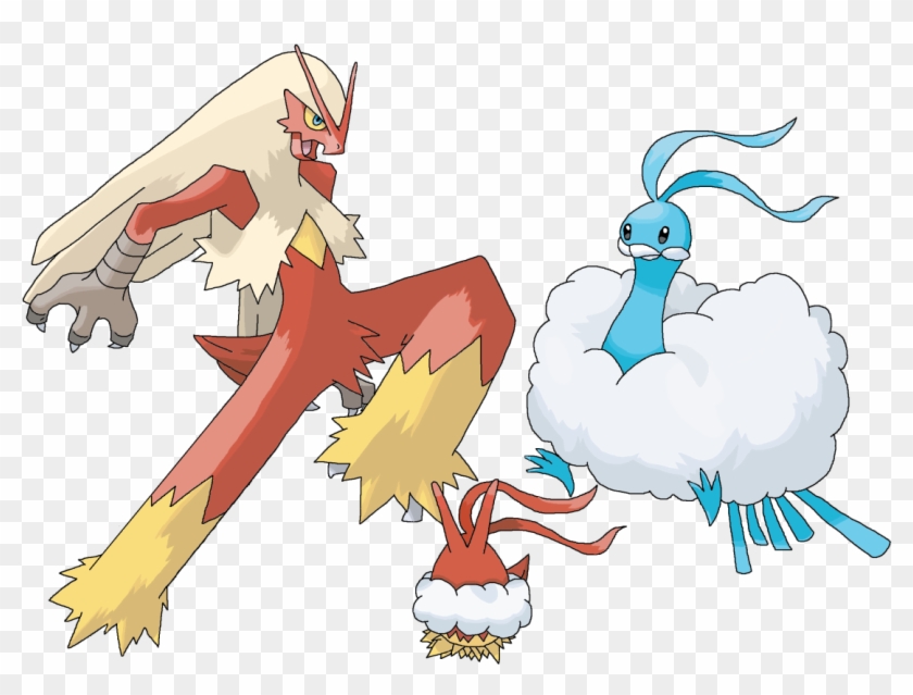 Blaziken And Altaria With Their Egg Drawn On Paint Pokemon Alpha Sapphire Starters Evolutions Hd Png Download 1280x10 Pngfind