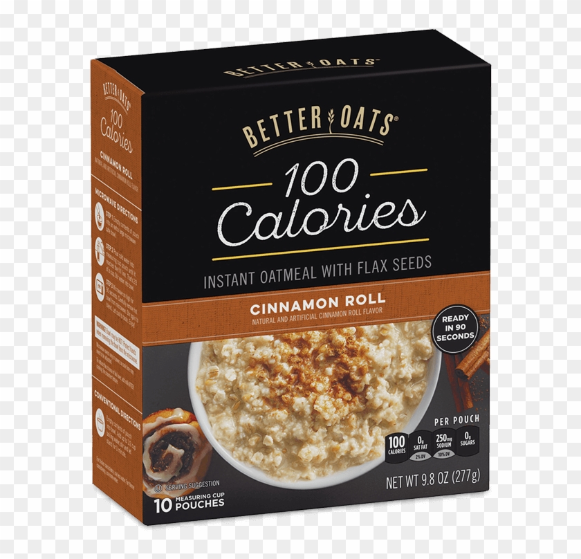 Better Oats 100 Calories Cinnamon Roll Instant Oatmeal - Better Oats