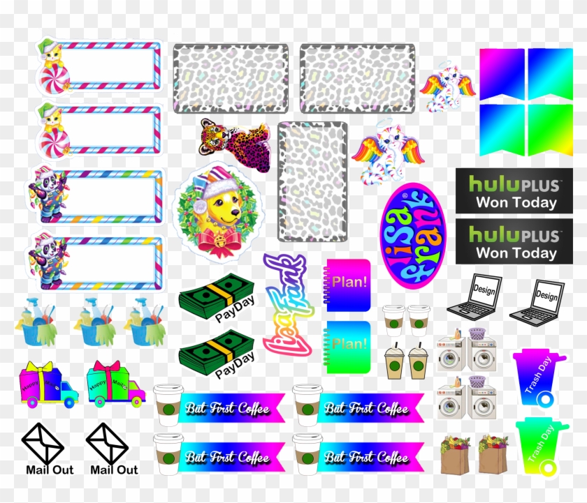 sticker kit lisa frank functional sheet sticker lisa frank planner stickers hd png download 2250x1800 1414789 pngfind