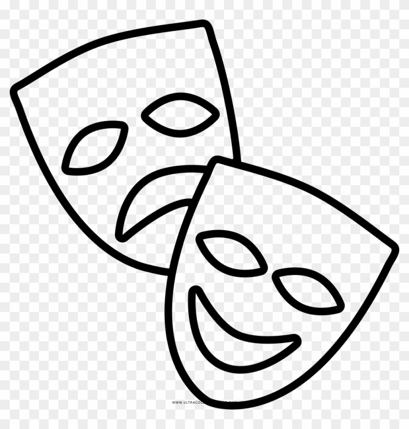 Drama Masks Black And White Clipart