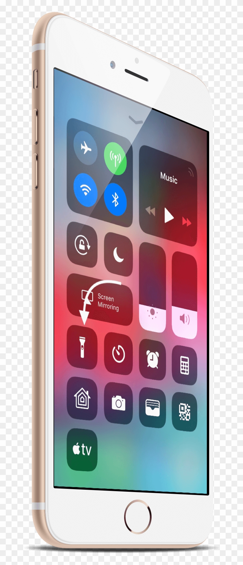 Flashlight Icon In Control Center - Iphone, HD Png Download - 1000x2000