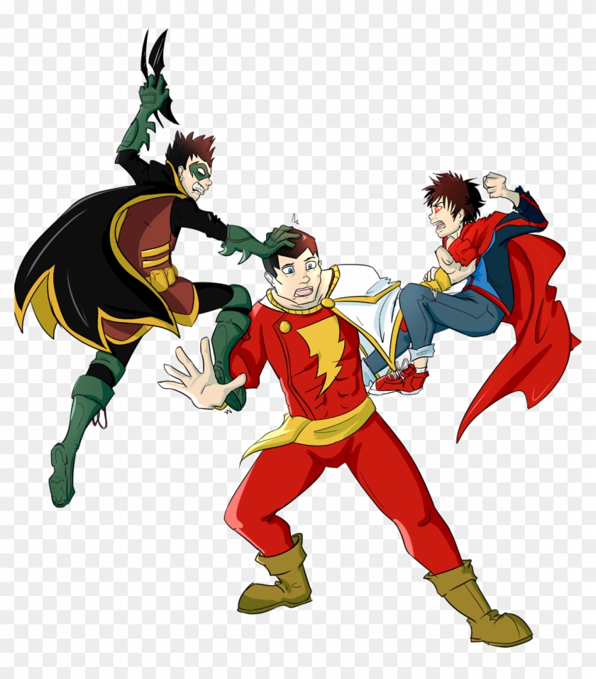 Super Sons Team Up With Captain Marvel/shazam, It Goes - Super Sons Shazam,  HD Png Download - 1280x1398(#1427601) - PngFind