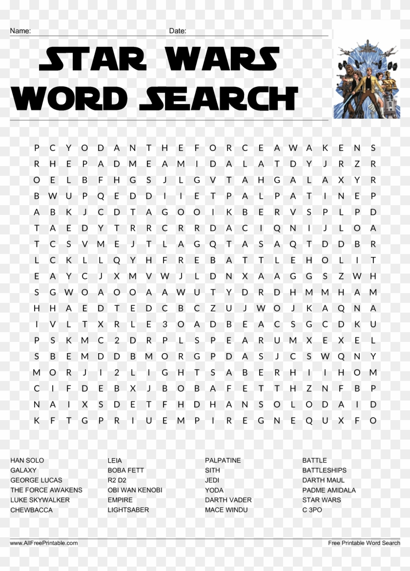 Star Wars Word Search Main Image Hard Star Wars Word Search Hd Png Download 2550x3300 1430246 Pngfind