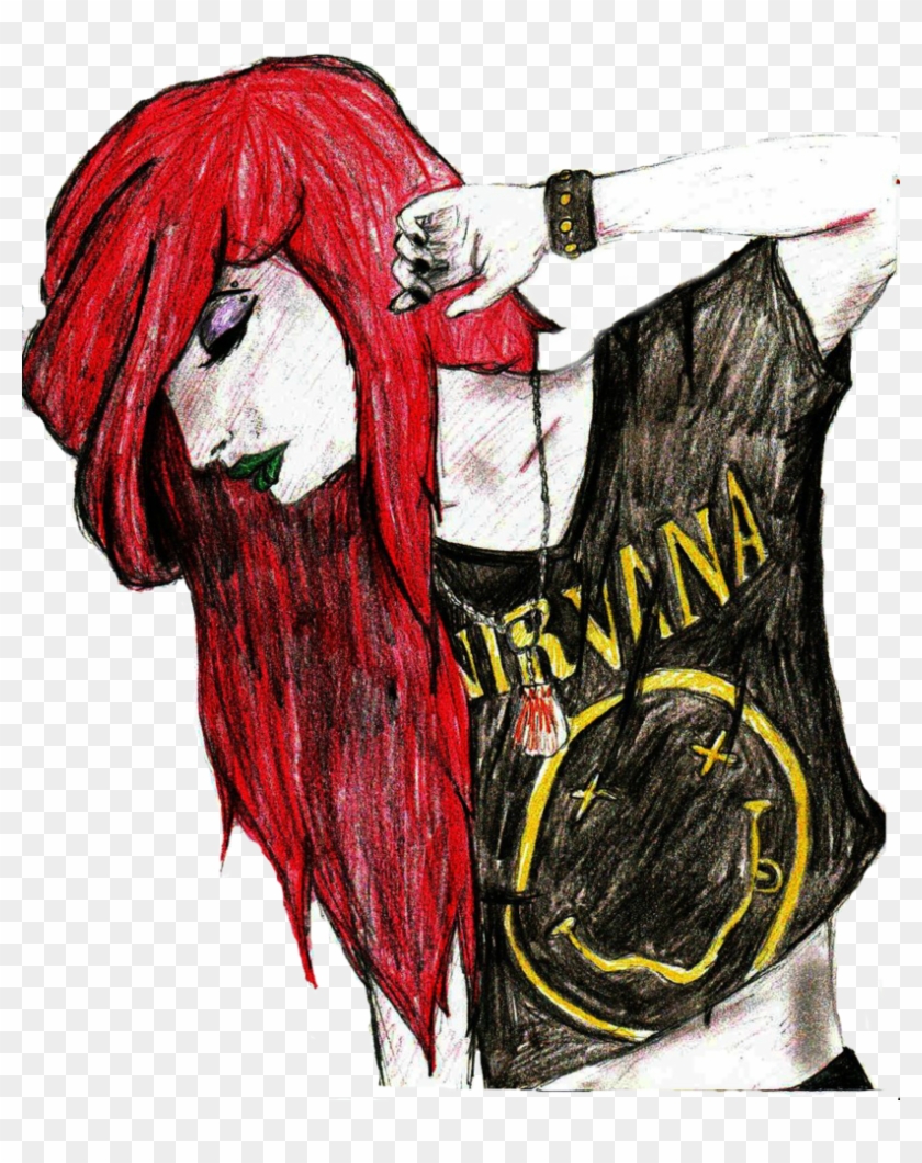 Nirvana Hipster Pinterest Explore Tumblr Drawings Grunge - Imagenes De  Ariel La Sirenita Rockera, HD Png Download - 814x980(#1448494) - PngFind