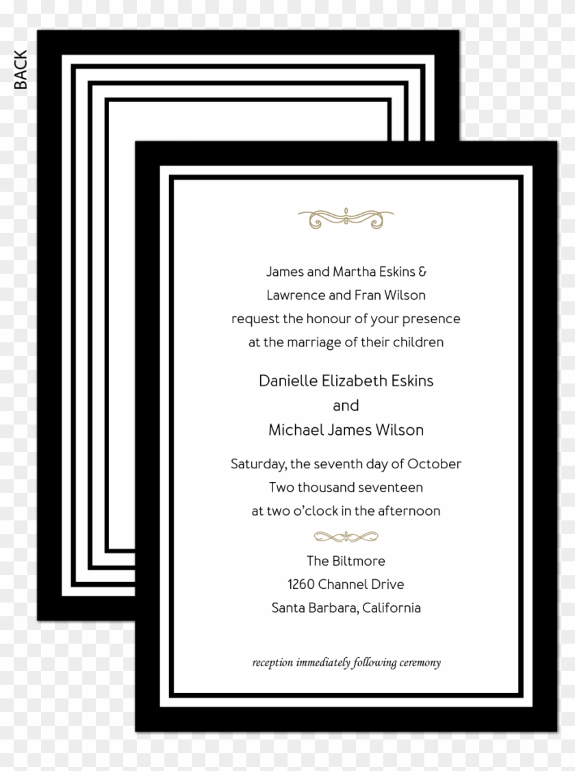 black tie on wedding invitation