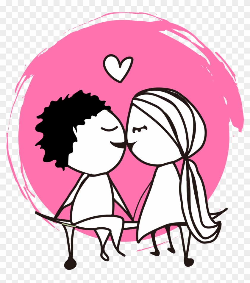 Cartoon Couple Kissing Vector - Vector Love Art, HD Png Download -  2000x2000(#1457896) - PngFind