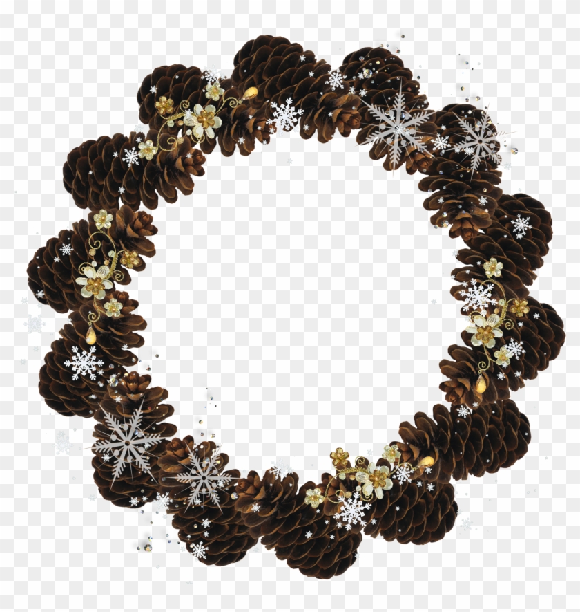 Round Pine Cone Transpa Png Christmas Photo Frame