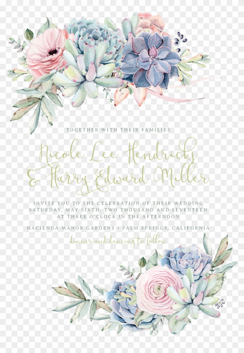Sweet Succulents Wedding Invitation Succulent Wedding Wedding Invitation Template Png Transparent Png 1500x2100 1473336 Pngfind
