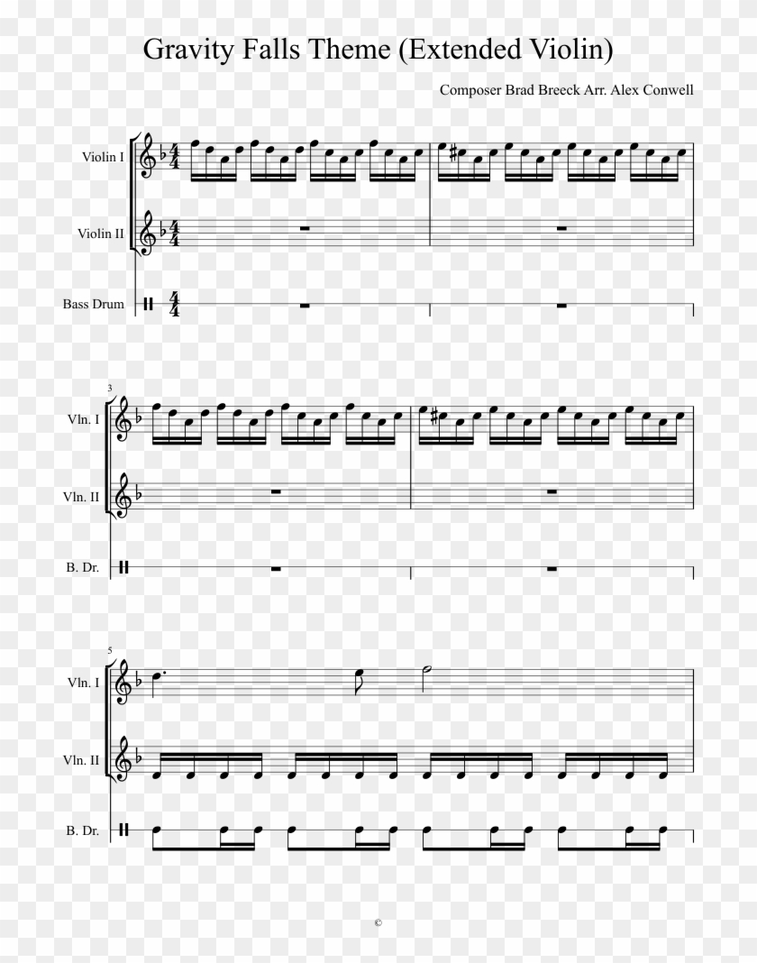Gravity Falls Theme Sheet Music Composed By Composer Gravity Falls Partitura Violin Hd Png Download 850x1100 1486256 Pngfind
