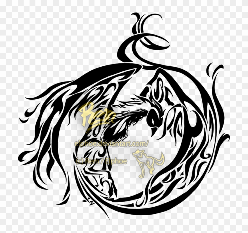 Dragon & Phoenix Sleeve Tattoo Flash — Yoso Tattoo - Japanese Tattoo - 刺青  宮崎市