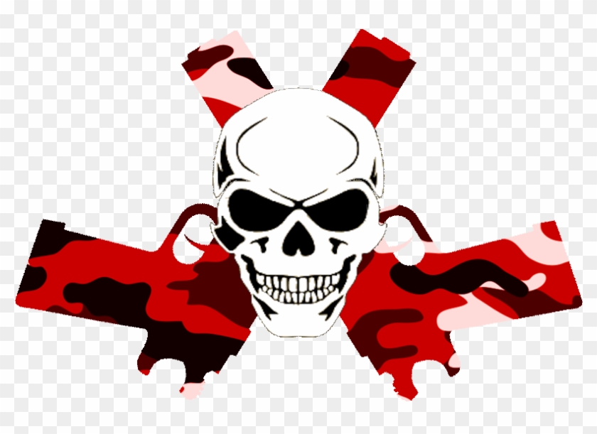 9 X 564 2 Skull With Guns Png Transparent Png 9x564 Pngfind