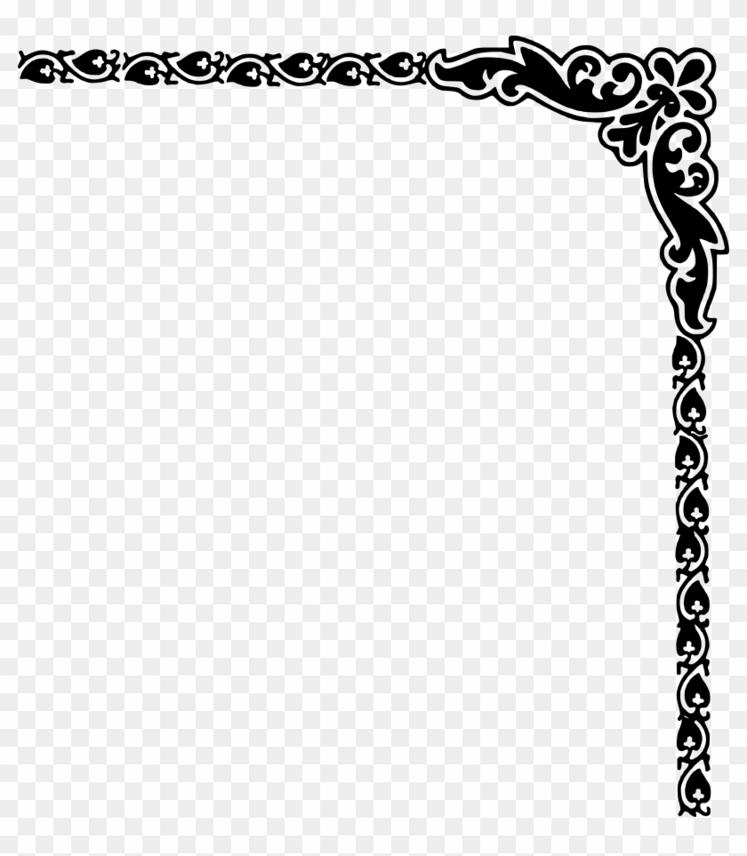 page corner borders black and white clipart