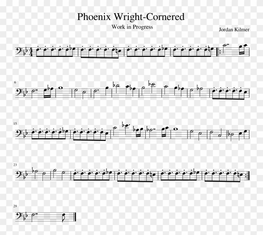 Phoenix Wright Cornered Sheet Music Composed By Jordan Sheet Music Hd Png Download 755x672 1503512 Pngfind