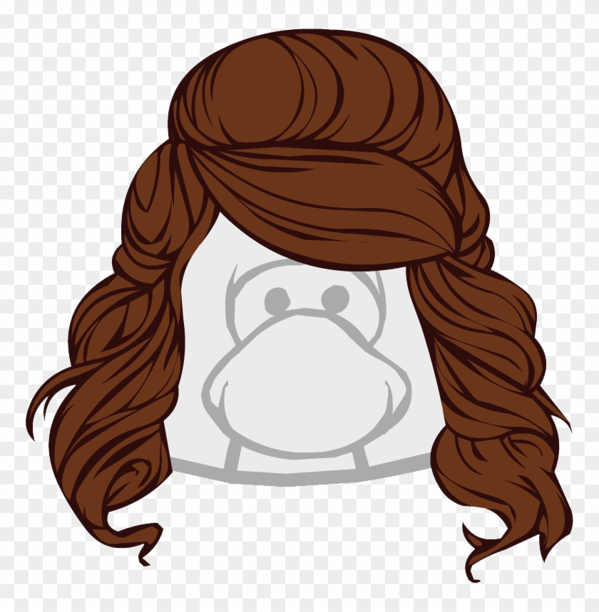 Wig Clipart Brunette Hair - Club Penguin Hats, HD Png Download -  768x779(#1510745) - PngFind