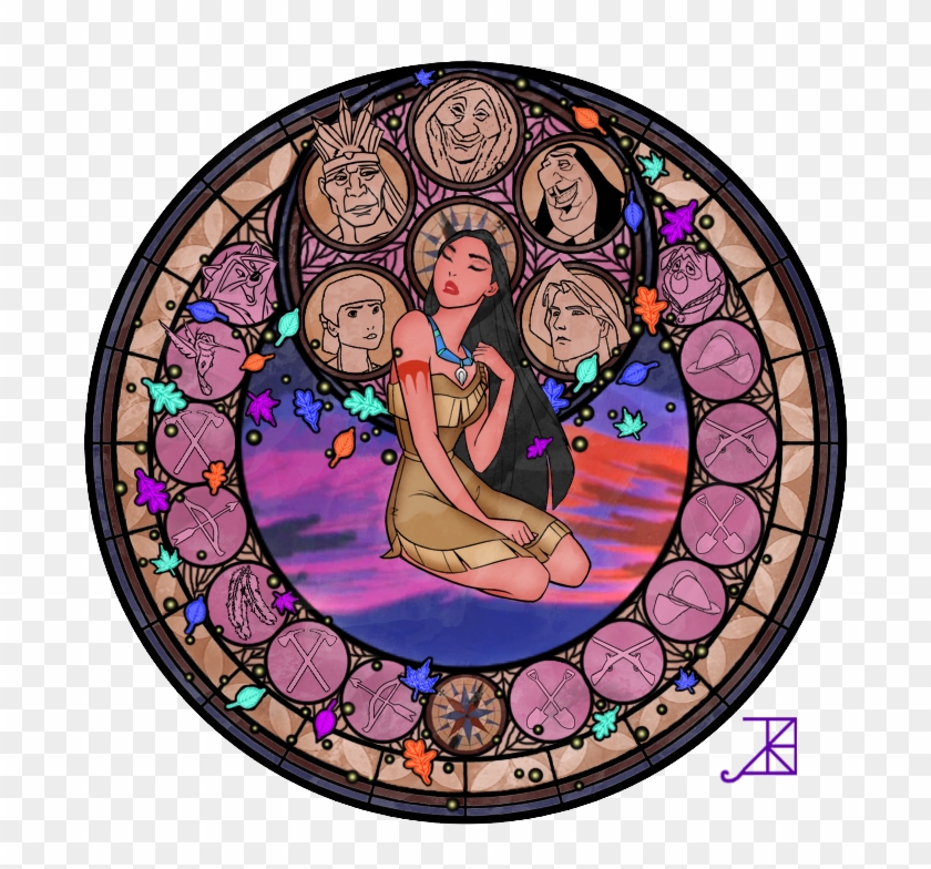 Disney Princess Achtergrond Called Pocahontas Stained Kingdom Hearts Princesses Of Heart Stained Glass Hd Png Download 7x7 Pngfind