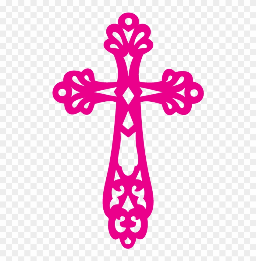 Cross Clipart Pink Clip Art Baptism Cross, HD Png Download 600x800