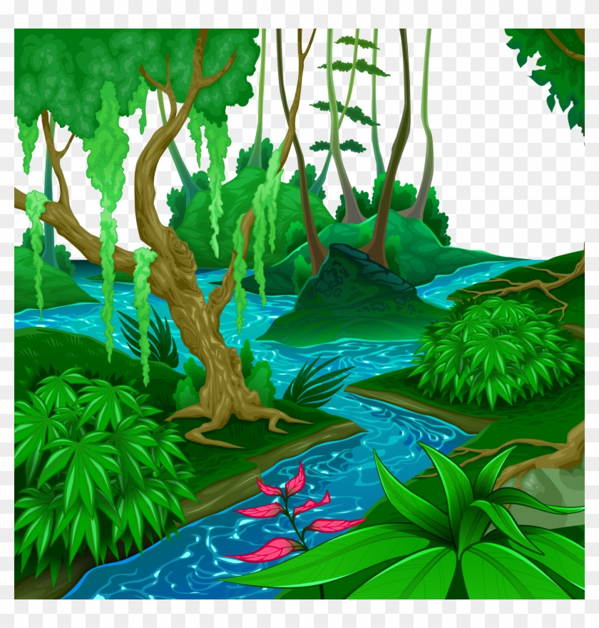 Tropical And Subtropical Moist - Dibujos De Bosques Tropicales, HD Png  Download - 2100x2100(#1526720) - PngFind