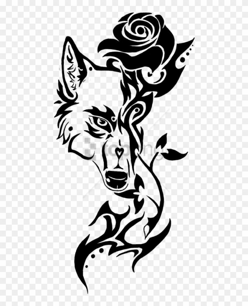 Free Png Download Rose Tribal Design Png Images Background - Wolf Tribal  Tattoo Drawing, Transparent Png - 480x955(#1535124) - PngFind
