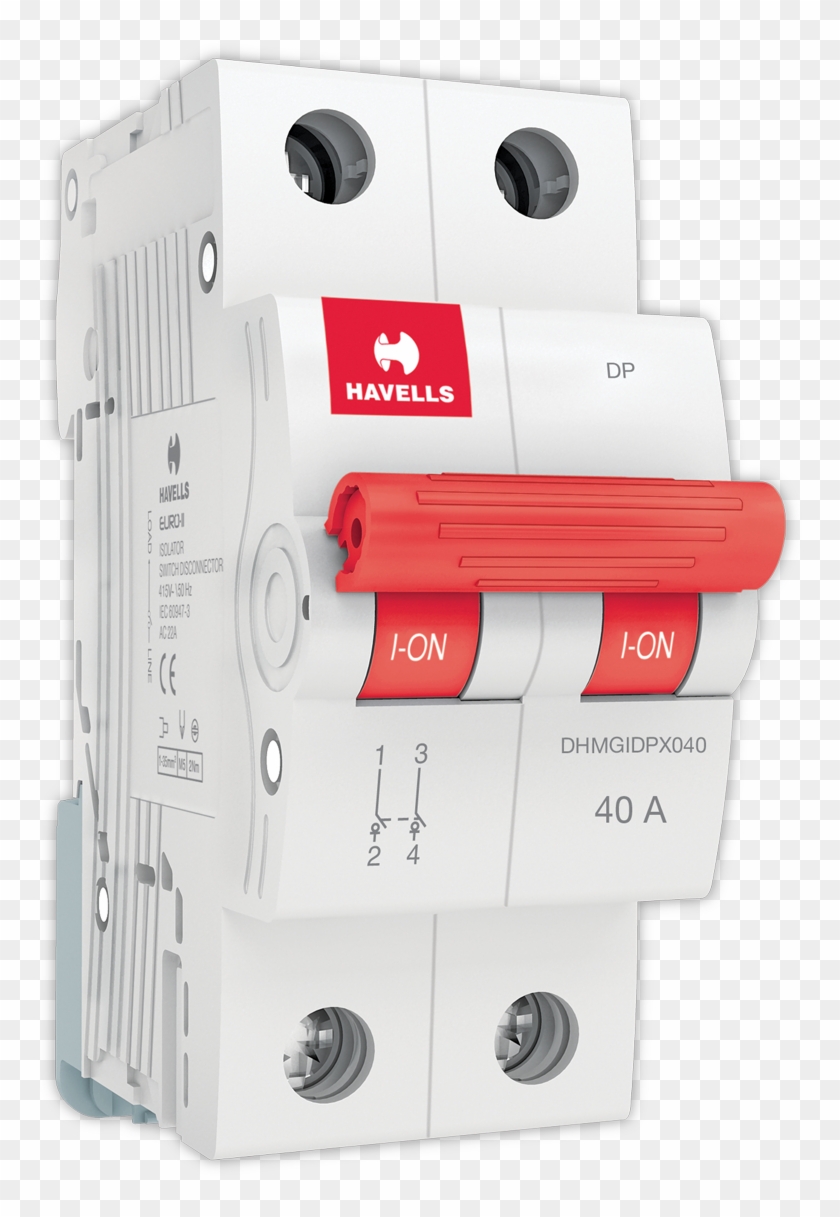 Electrical Switch Png Transparent Image - Havells Mcb 63 Amp Price, Png
