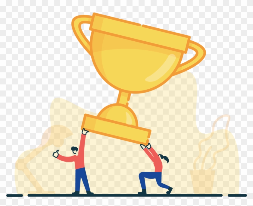 Illustration Of Two People Holding Trophy, HD Png Download -  1105x847(#1549741) - PngFind