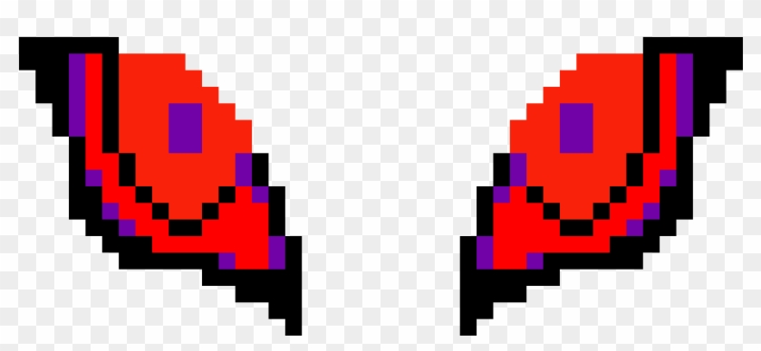 Demonic Cat Eyes - Pixel Art Heart With Wings, HD Png Download