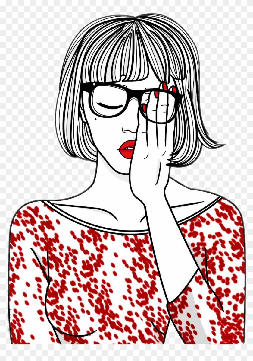 Chica Outline Dibujo Tumblr Hipster Pelo Corto Lentes - Dibujos De Chicas  Con Lentes, HD Png Download - 921x1268(#1569298) - PngFind