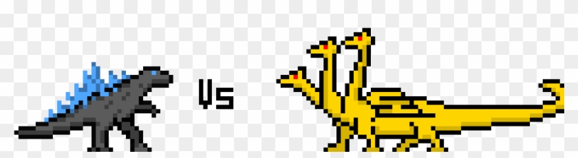 Godzilla Va King Ghidorah King Ghidorah Pixel Art Hd Png Download 1390x350 1570234 Pngfind