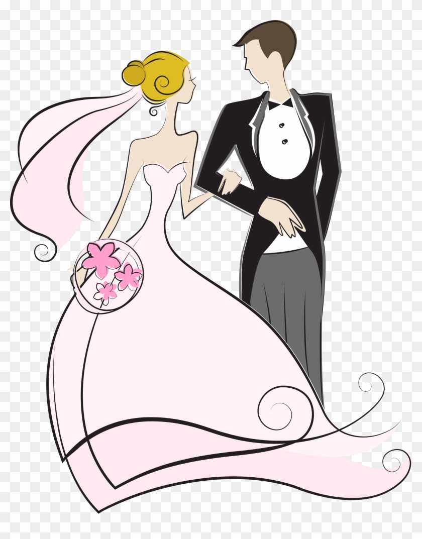 Bride Groom Copy Wedding Vector Free Hd Png Download