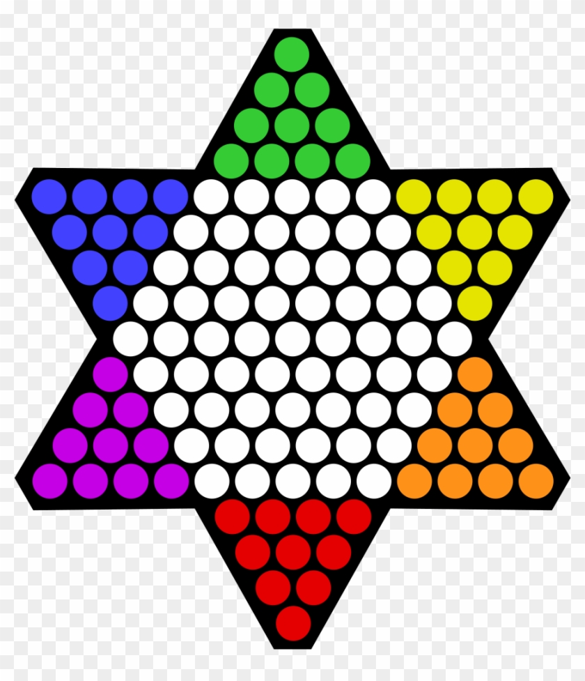 Chinese Checkers Start - Chinese Checkers Board Size, HD Png Download ...