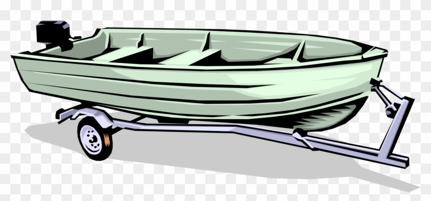 Vector Illustration Of Motorboat Aluminum Fishing Boat ...