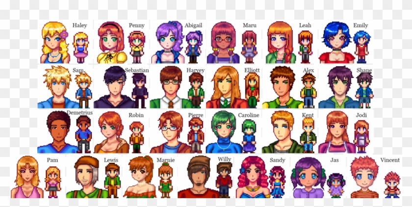 Velverette S Anime Portrait And Sprite Mod Stardew Valley Villager Sprites Hd Png Download 900x410 Pngfind