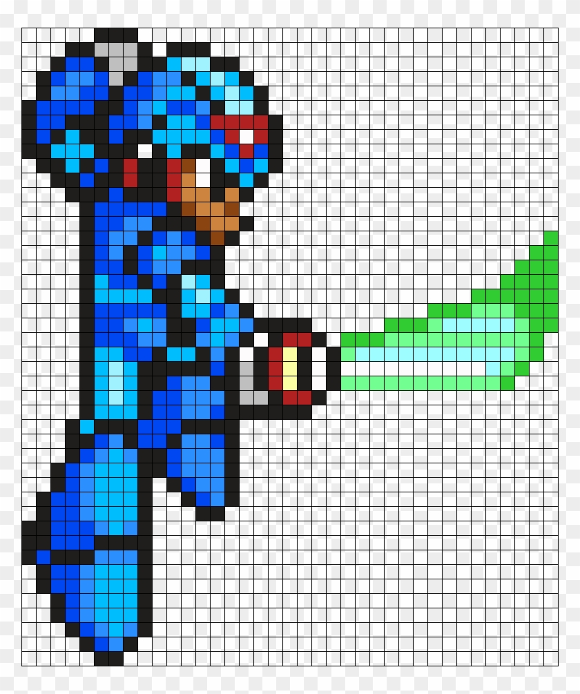 Megaman Perler Bead Pattern / Bead Sprite - Dibujos Cuadriculados De  Megaman X, HD Png Download - 778x925(#1604890) - PngFind