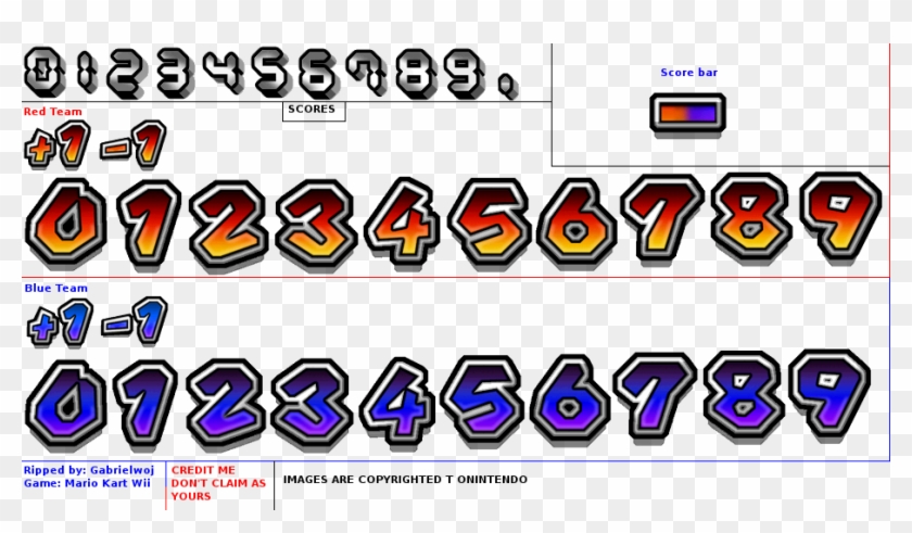 Mario Kart Wii Sprites - Mario Kart Wii Numbers, HD Png Download ...