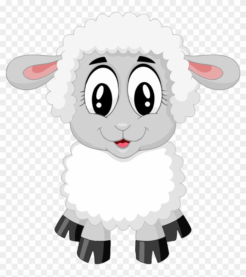 Lamb Clipart Sleepy Sheep - Baby Sheep Cartoon, HD Png Download -  668x720(#1616114) - PngFind