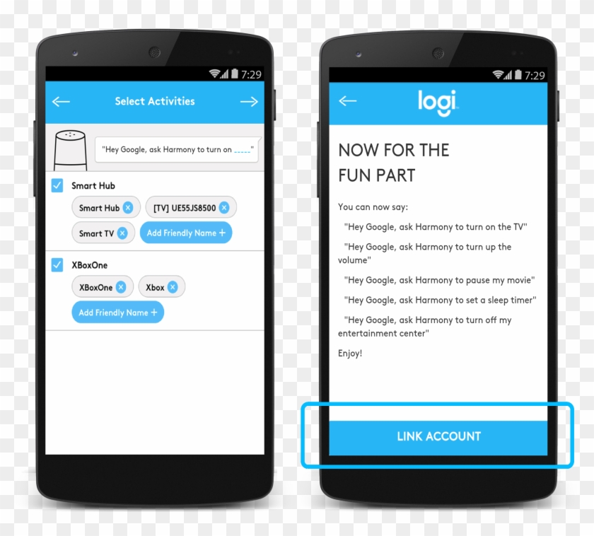 add harmony hub to google home