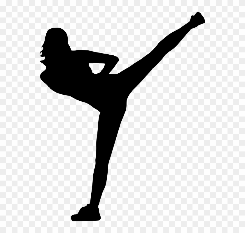 Silhouette, Fight, Women, Fighter, Kickboxing, Kicking - Woman Fighter