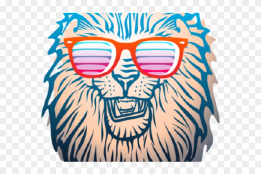 Lion With Glasses Svg Lion Head Glasses Svg Lion Mascot With Sunglasses ...