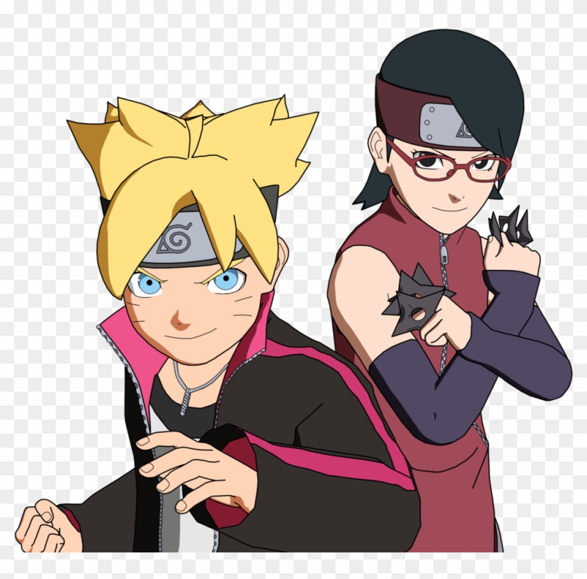 Boruto Is Wearing The Old Jacket Of His Father And Uzumaki Boruto Dan Uchiha Sarada Hd Png Download 1024x943 175399 Pngfind